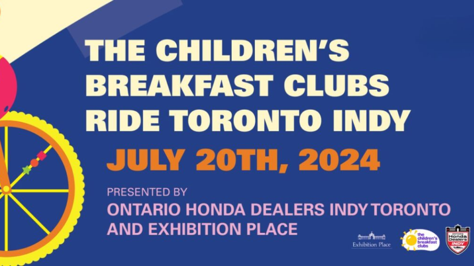 The Children’s Breakfast Clubs announces public bike ride along Ontario Honda Dealers Indy Toronto & Exhibition Place